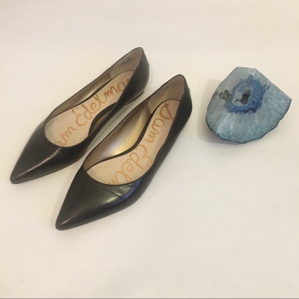 Sam Edelman - Rae Pointed Leather Flat - Black